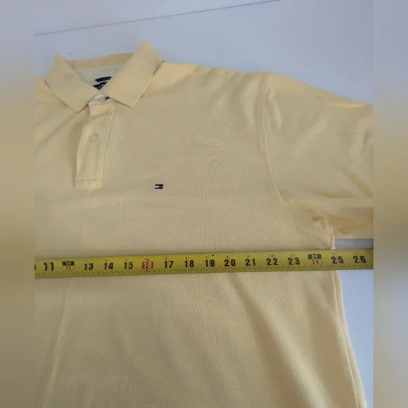 Tommy Hilfiger Mens XL Color Yellow Short Sleeve With Logo Polo Shirt - Picture 9 of 9